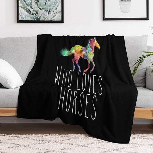 Just A Girl Who Loves Horses Throw Blanket