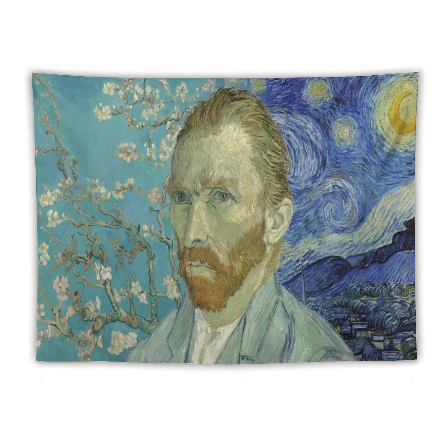 Van Gogh with Stary Night & Almond Blossoms Tapestry