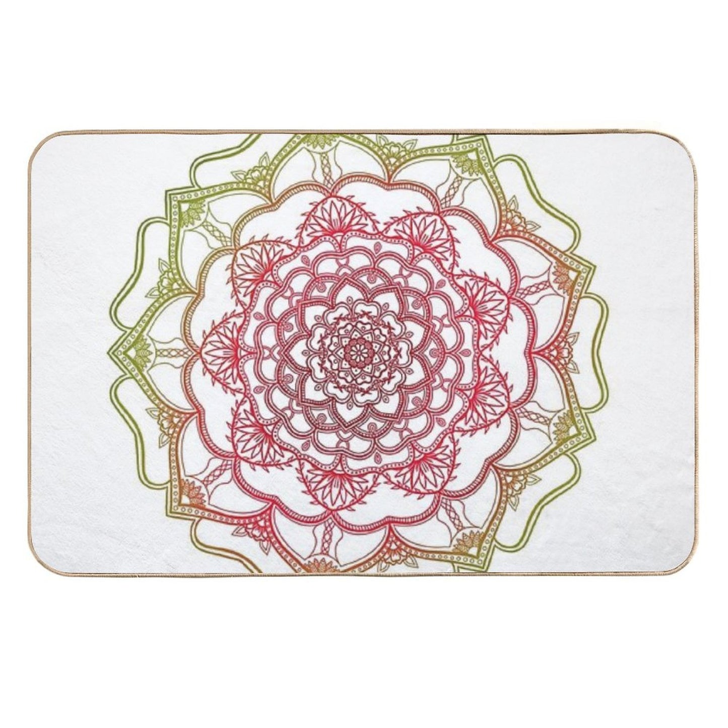 Rose of Duality (Light Mandala) Slip-Resistant Bath Mat