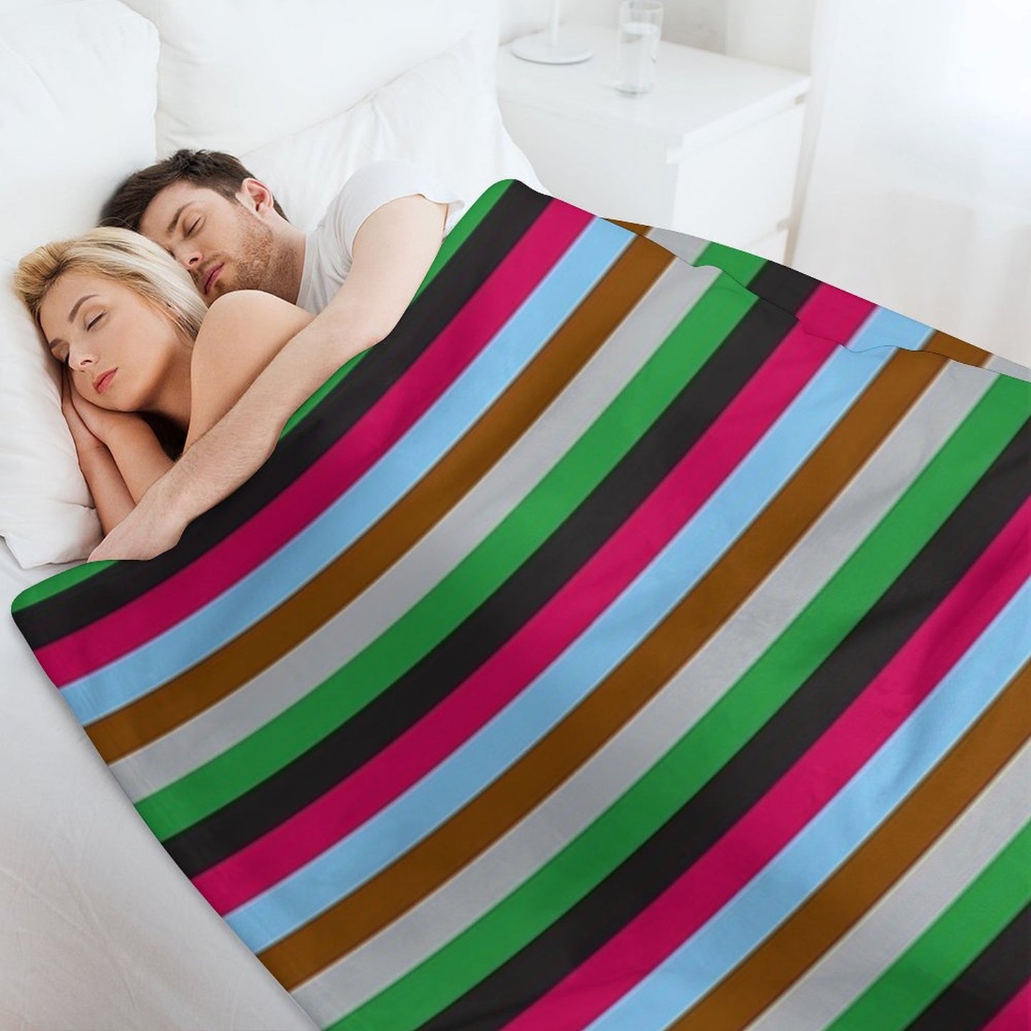 Harlequins Rugby Striped Throw Blanket