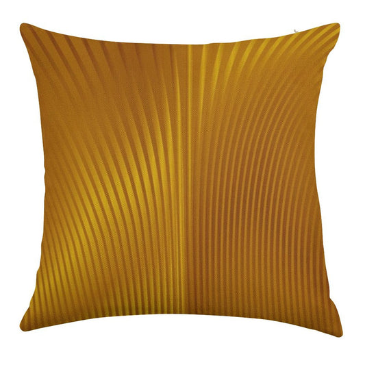 Golden Art Deco Pattern Linen Throw Pillow Cover