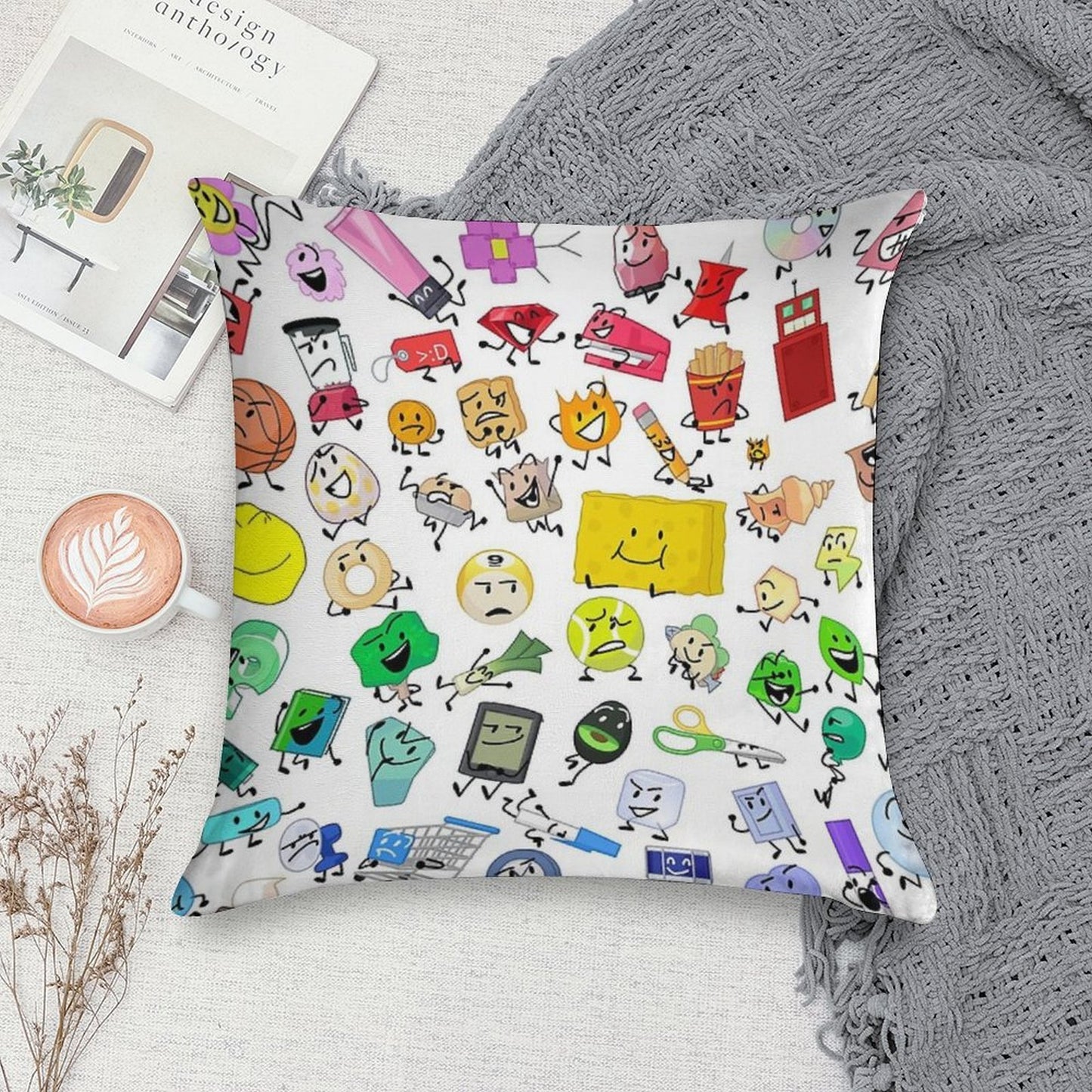 BFB And TPOT Full Cast Print Soft Shrink-Resistant Throw Pillow