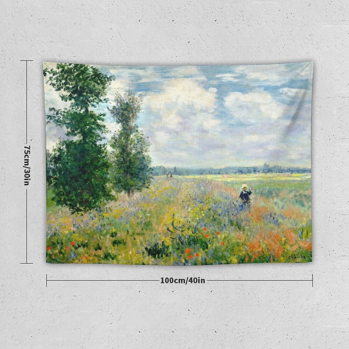 Fields Near Argenteuil by Claude Monet Tapestry