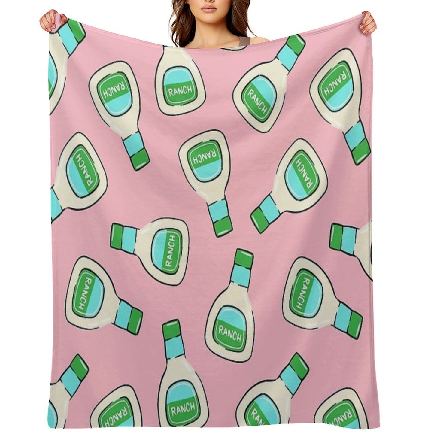 Ranch - Salad Dressing Bottle (pink) Throw Blanket