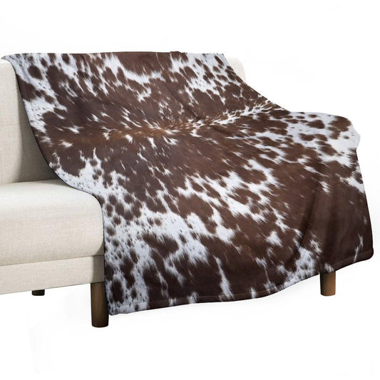 Western Cowhide – Brown And White Throw Blanket