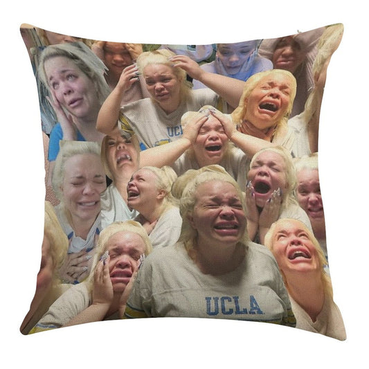 Trisha Paytas Crying Linen Throw Pillow Cover