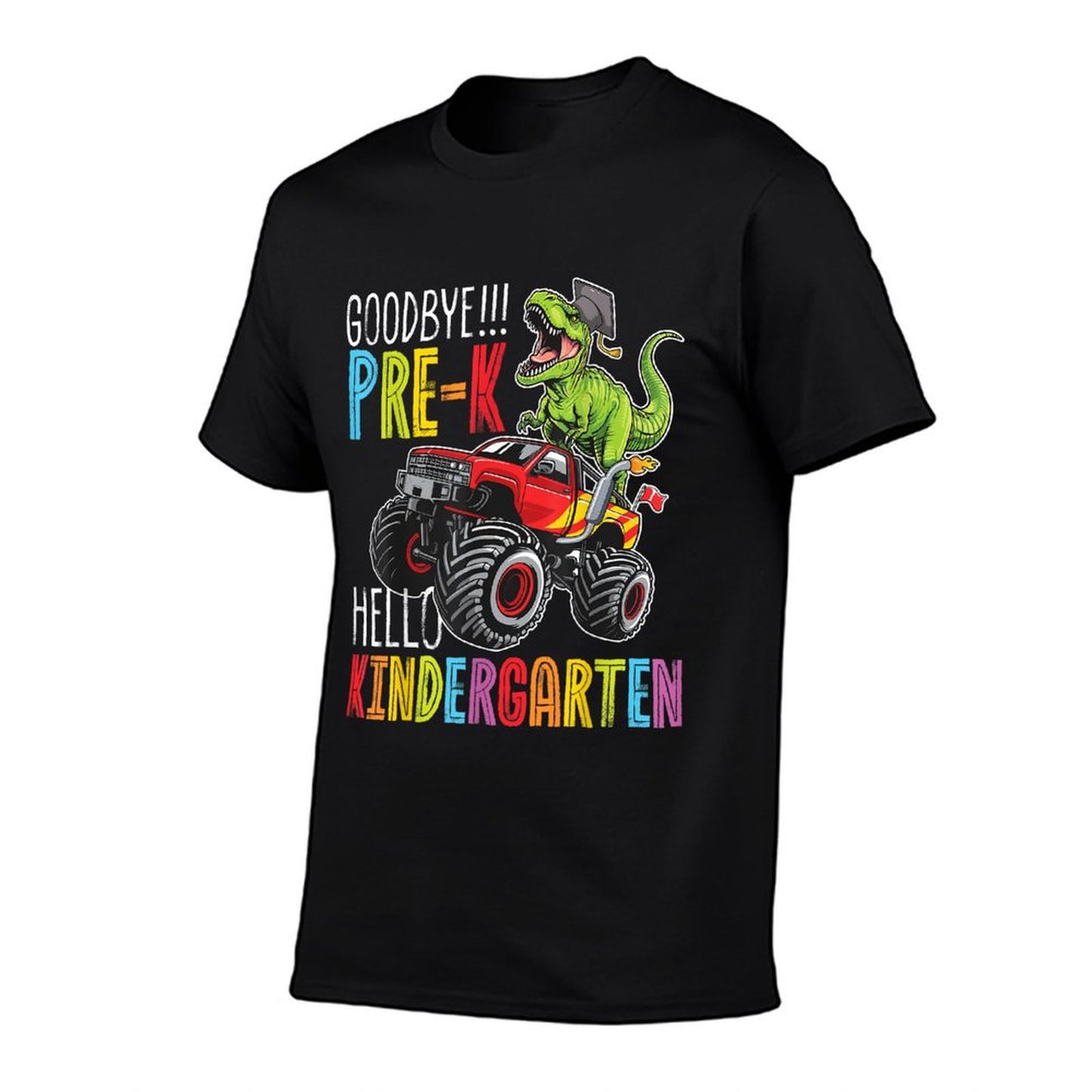 Pre-K Boys Last Day Of School Dinosaur T-Rex Monster Truck T-Shirt
