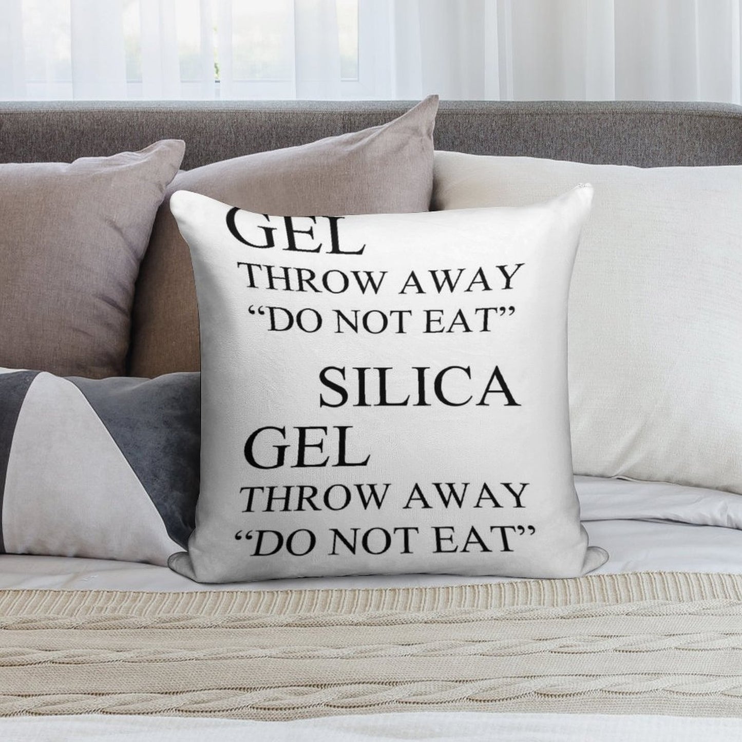 Silica Gel Package Soft Easy Maintenance Throw Pillow