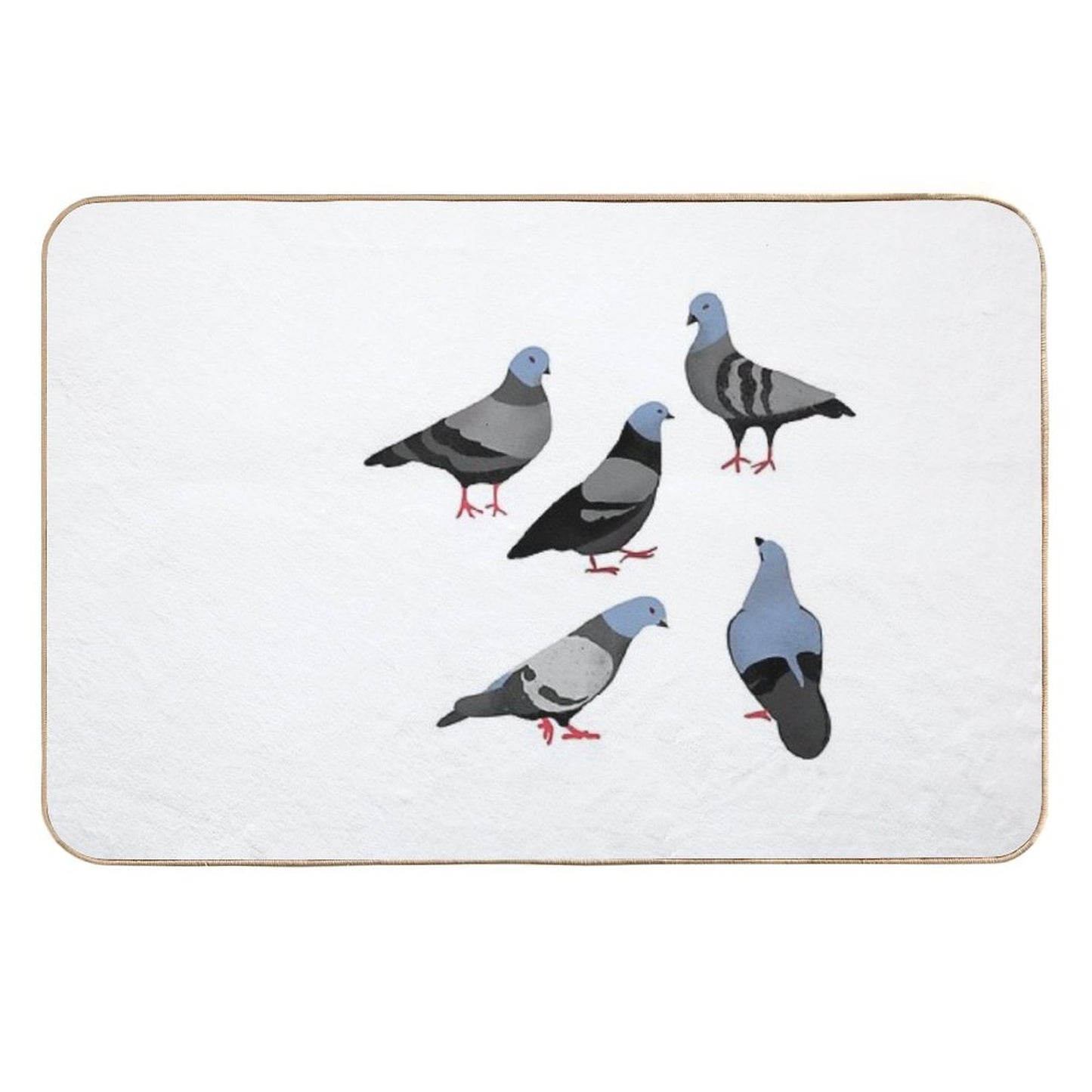 Design 33 - The Pigeons  Repositionable Bath Mat