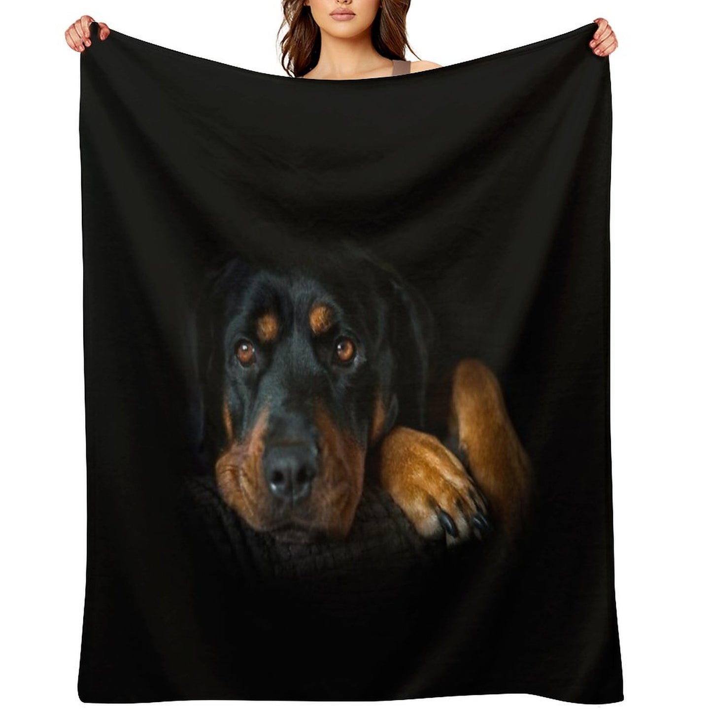 Rottweiler Resting Throw Blanket