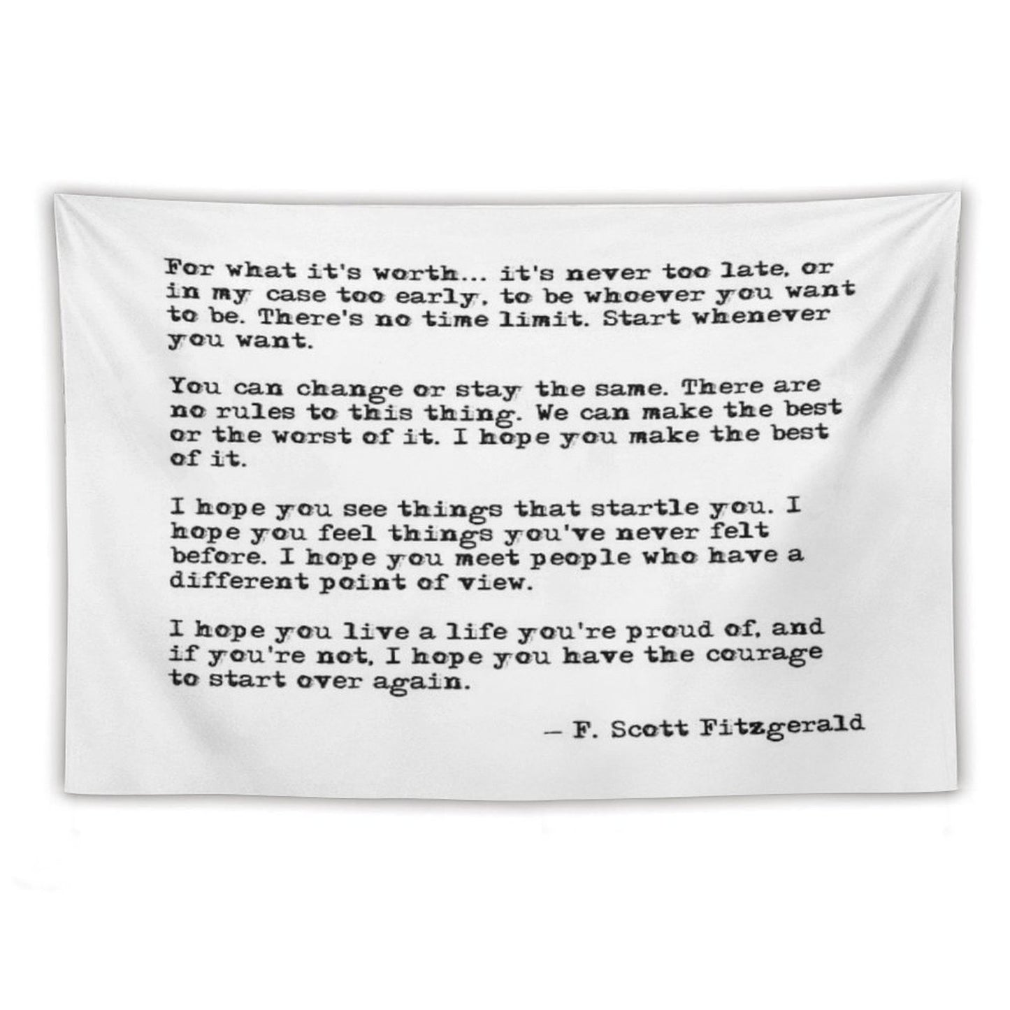For What It's Worth - F Scott Fitzgerald Quote Tapestry
