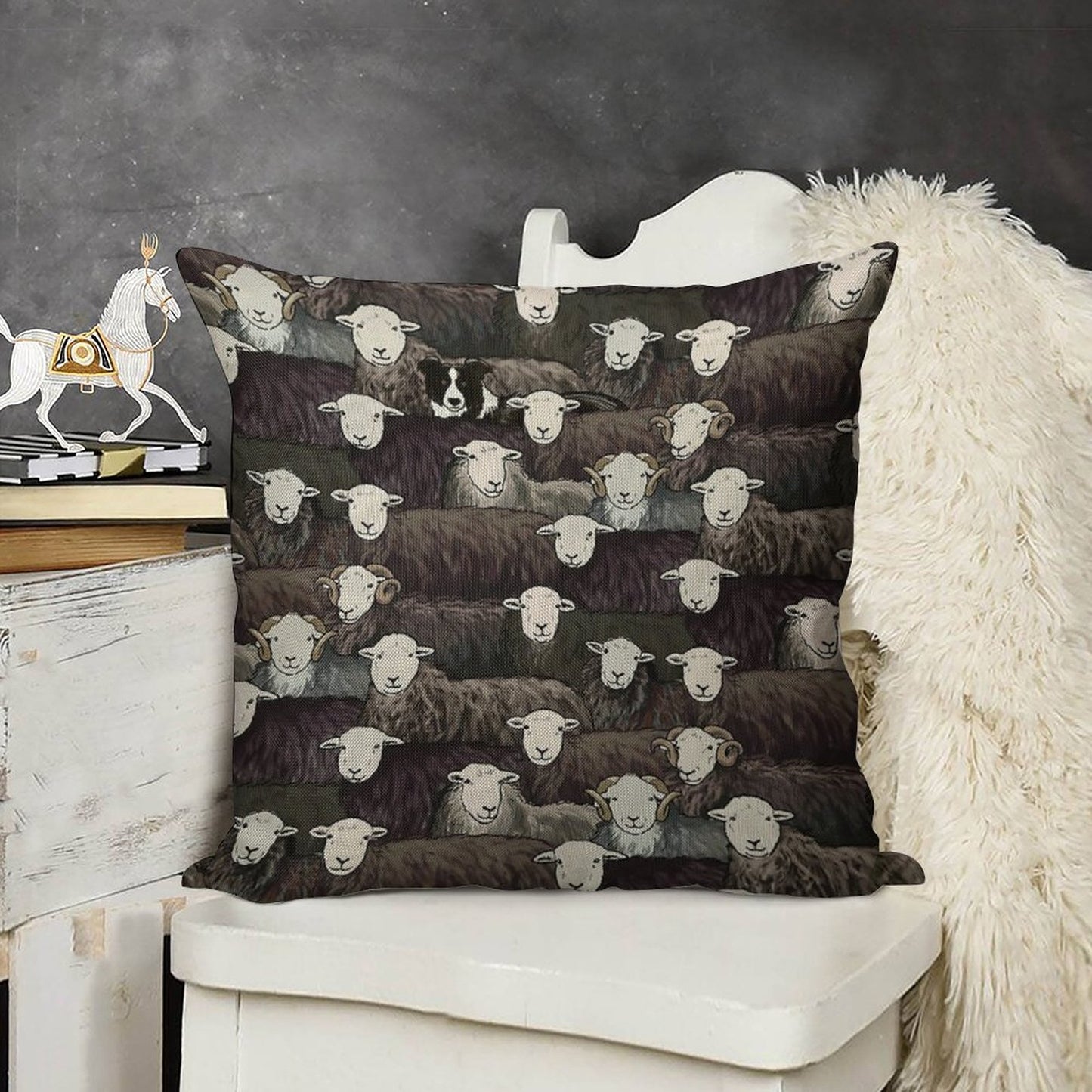 Herdwicks Linen Throw Pillow Cover