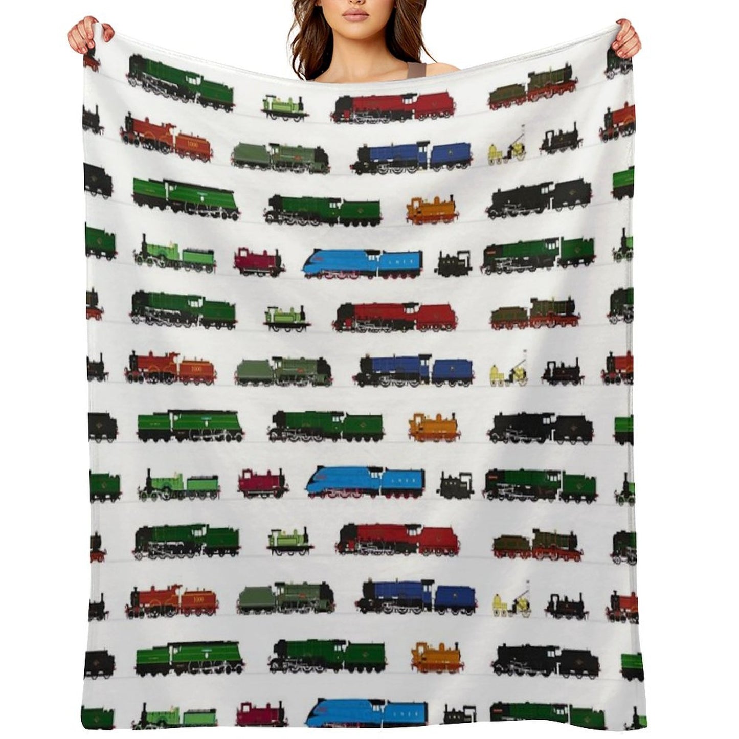 Iconic British Steam Trains Throw Blanket