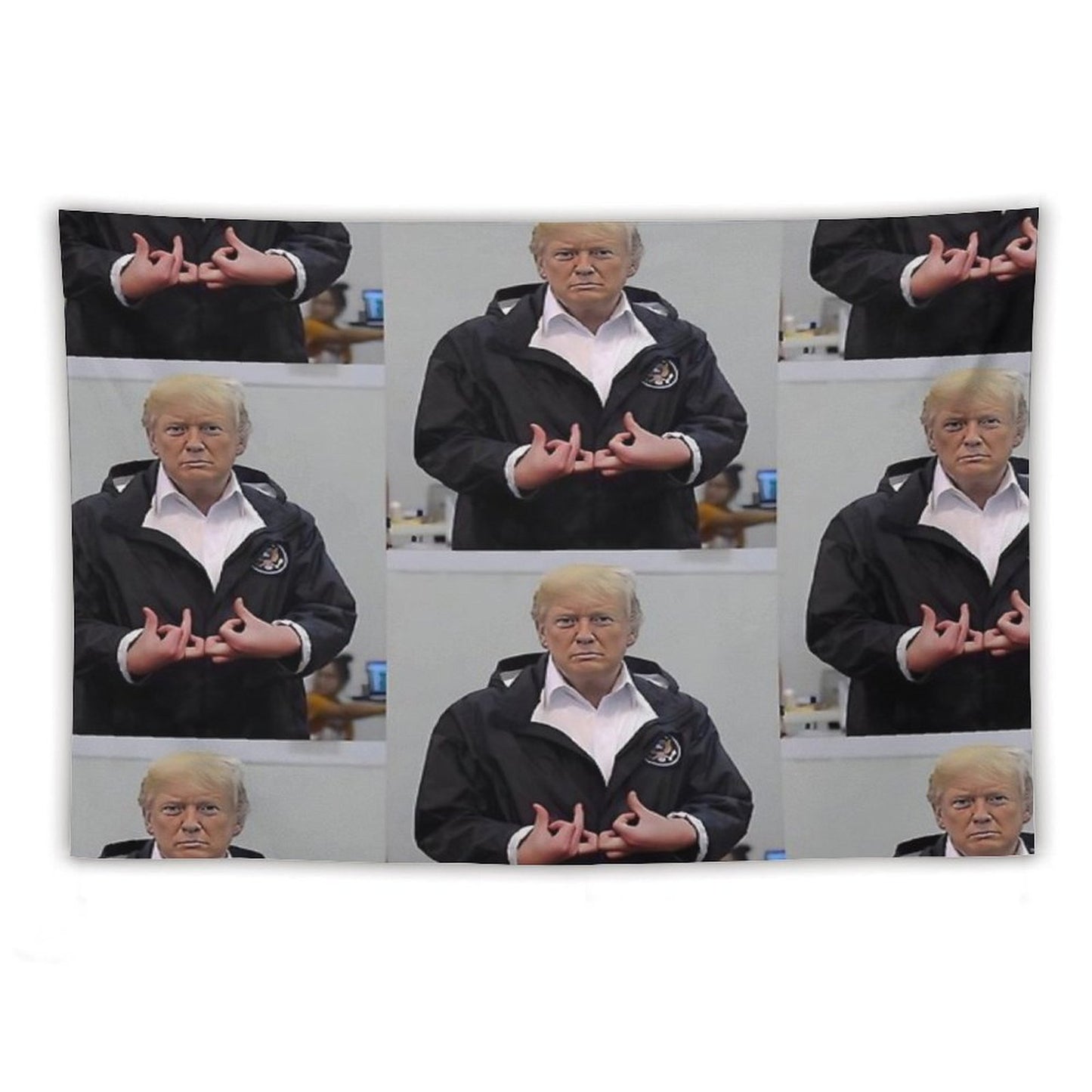 Donald Trump Suwoo Gang Sign Tapestry