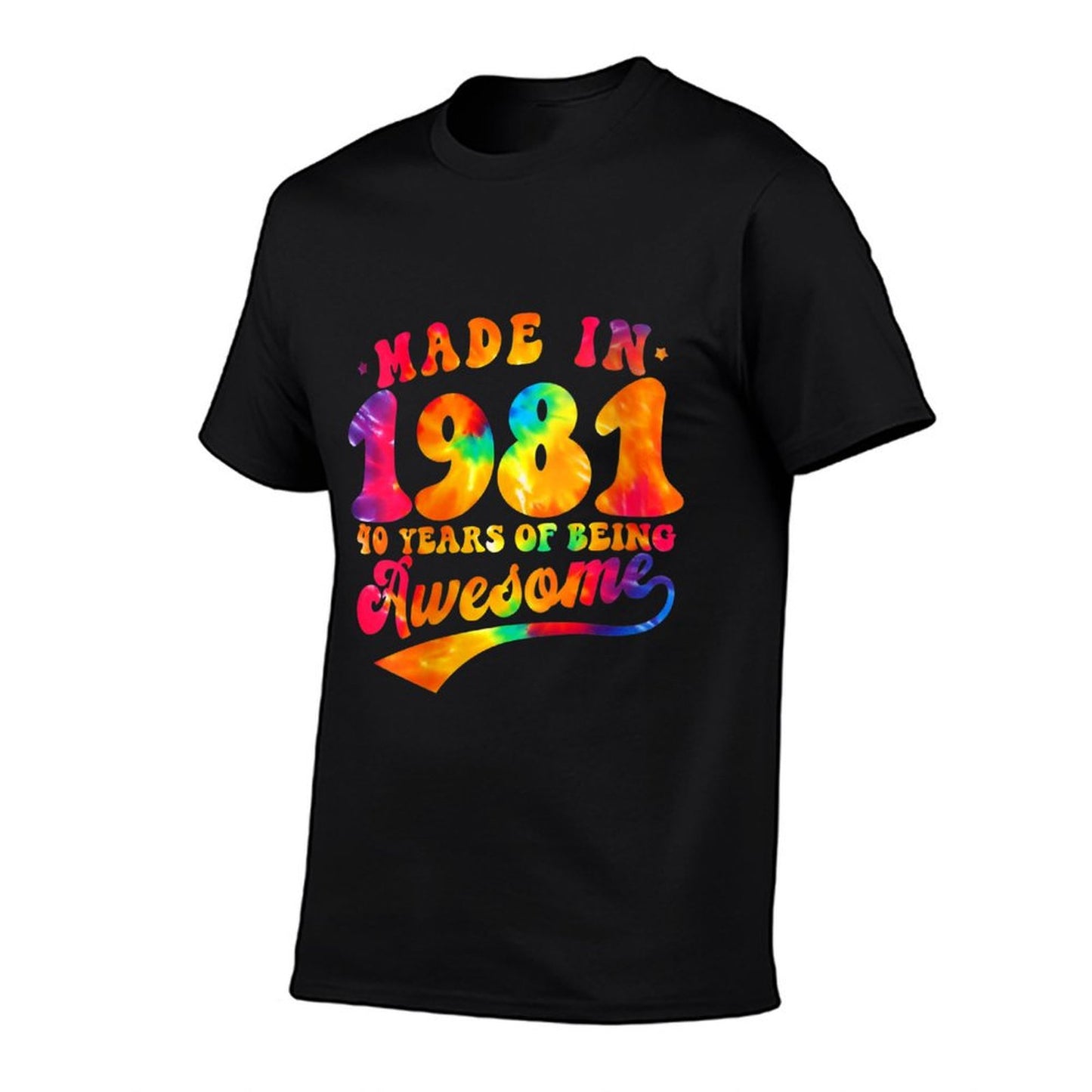 Womens 40th Birthday Tie Dye 40 Year Old Made Awesome 1981 Gift Moisture-wicking T-Shirt