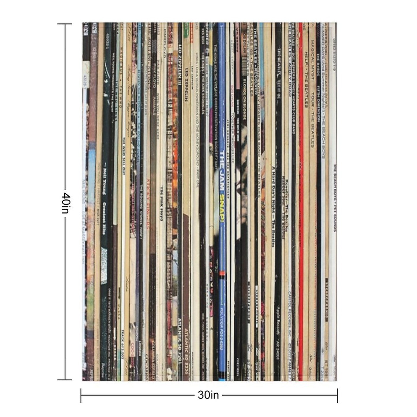 Classic Rock Vinyl Records Throw Blanket