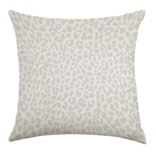 Pale Gray Leopard Linen Throw Pillow Cover