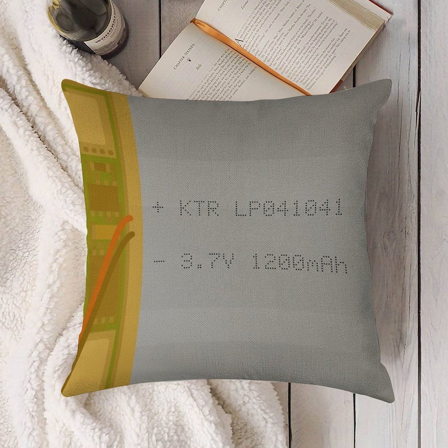Lithium Polymer Battery Linen Throw Pillow Cover