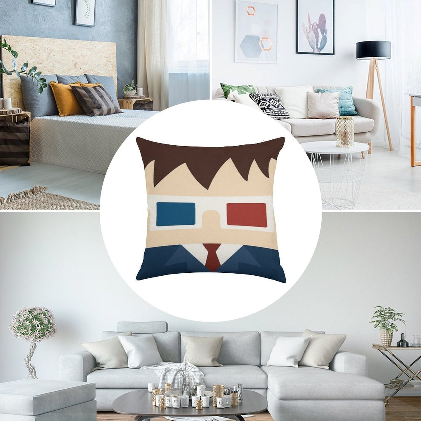10th Doctor, David Tennant Linen Throw Pillow Cover