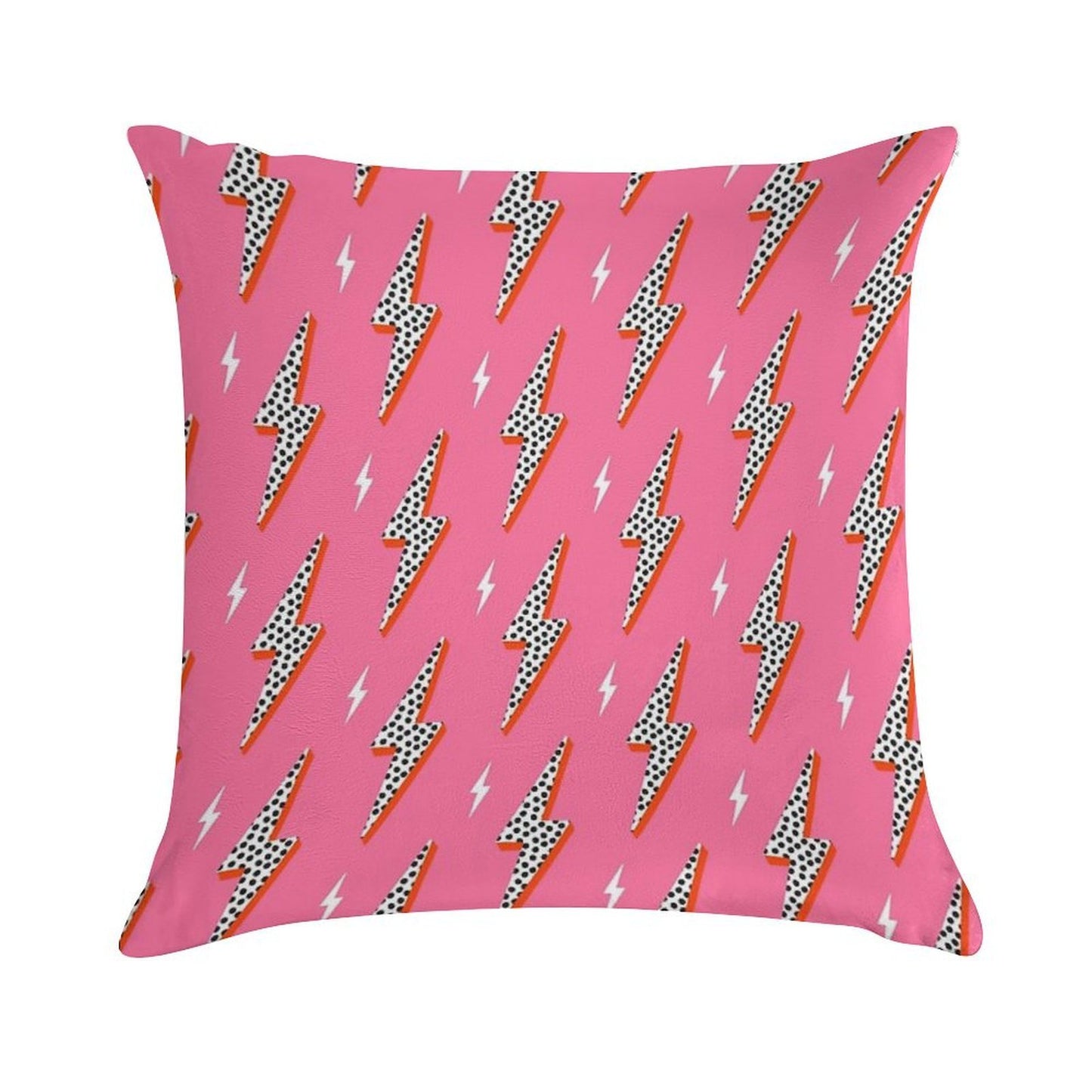 Lightning Bolt Thunder Flash Preppy Pink Soft Warmth Comfort Throw Pillow