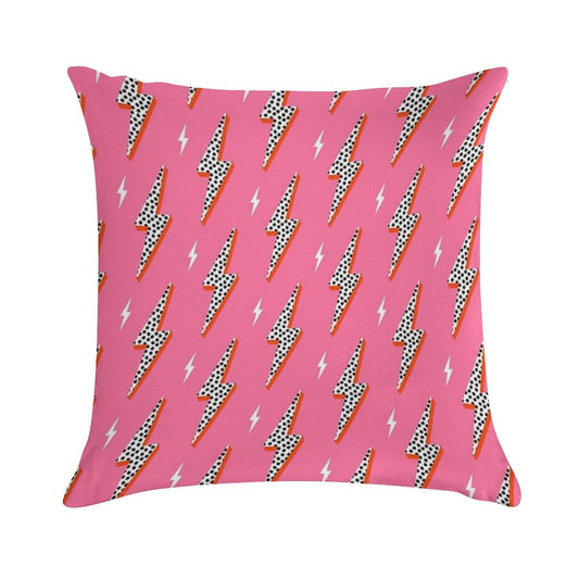 Lightning Bolt Thunder Flash Preppy Pink Soft Warmth Comfort Throw Pillow