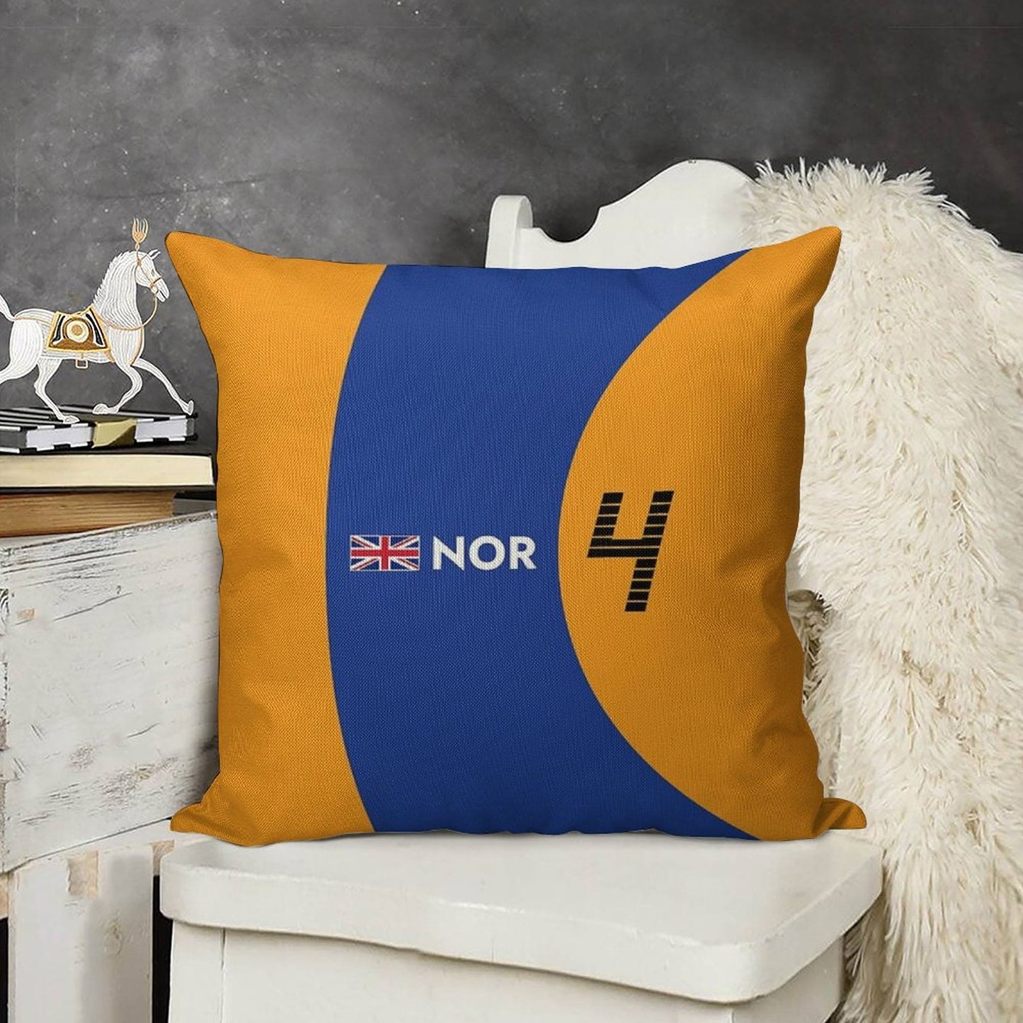F1 2021 - #4 Norris Linen Throw Pillow Cover