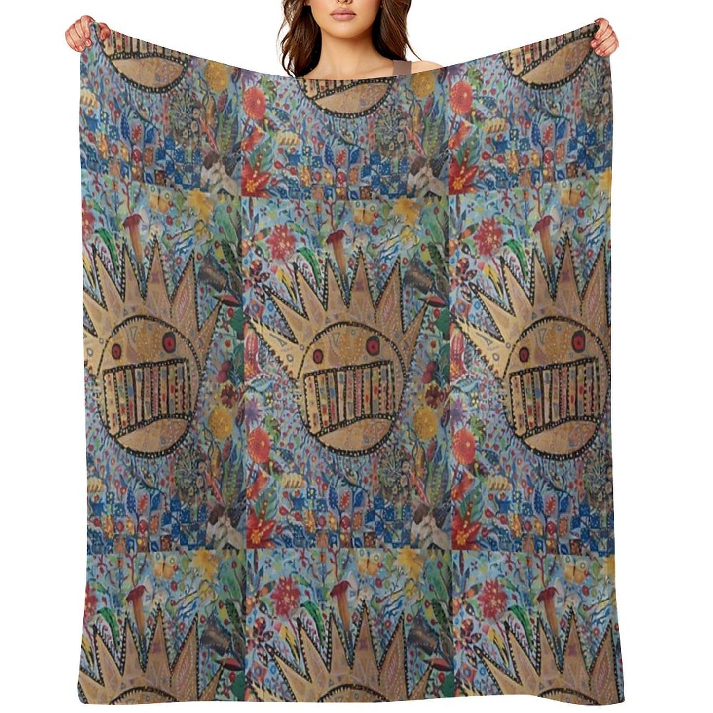Ween Boognish And Flowers Throw Blanket