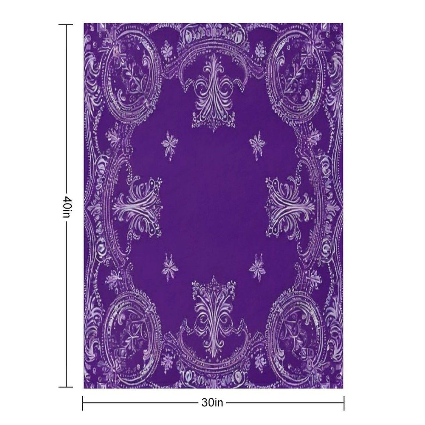RogerPattern - Pale Purple Elegance White Detail Bandana Throw Blanket