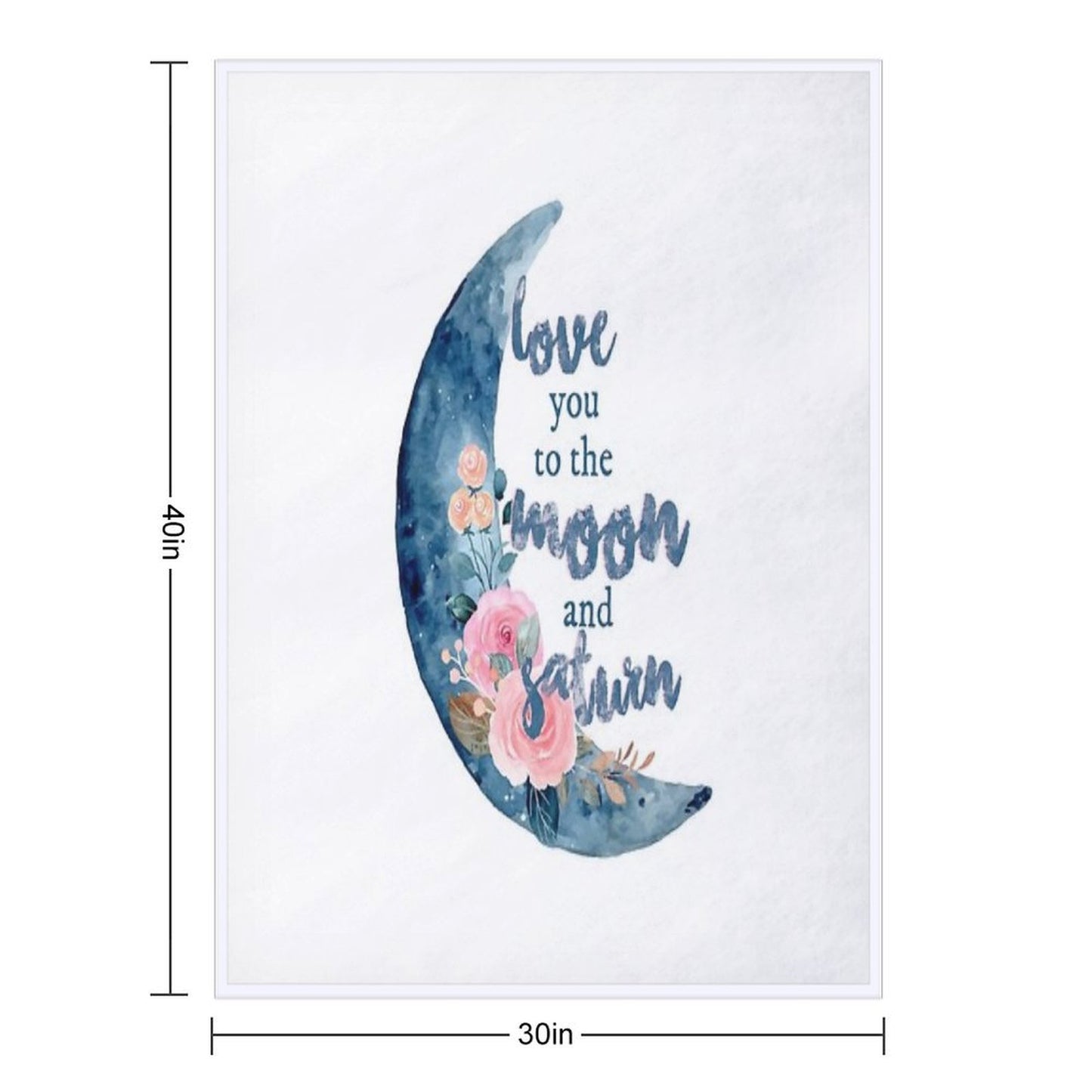 Love You to The Moon And Saturn Seven Throw Blanket