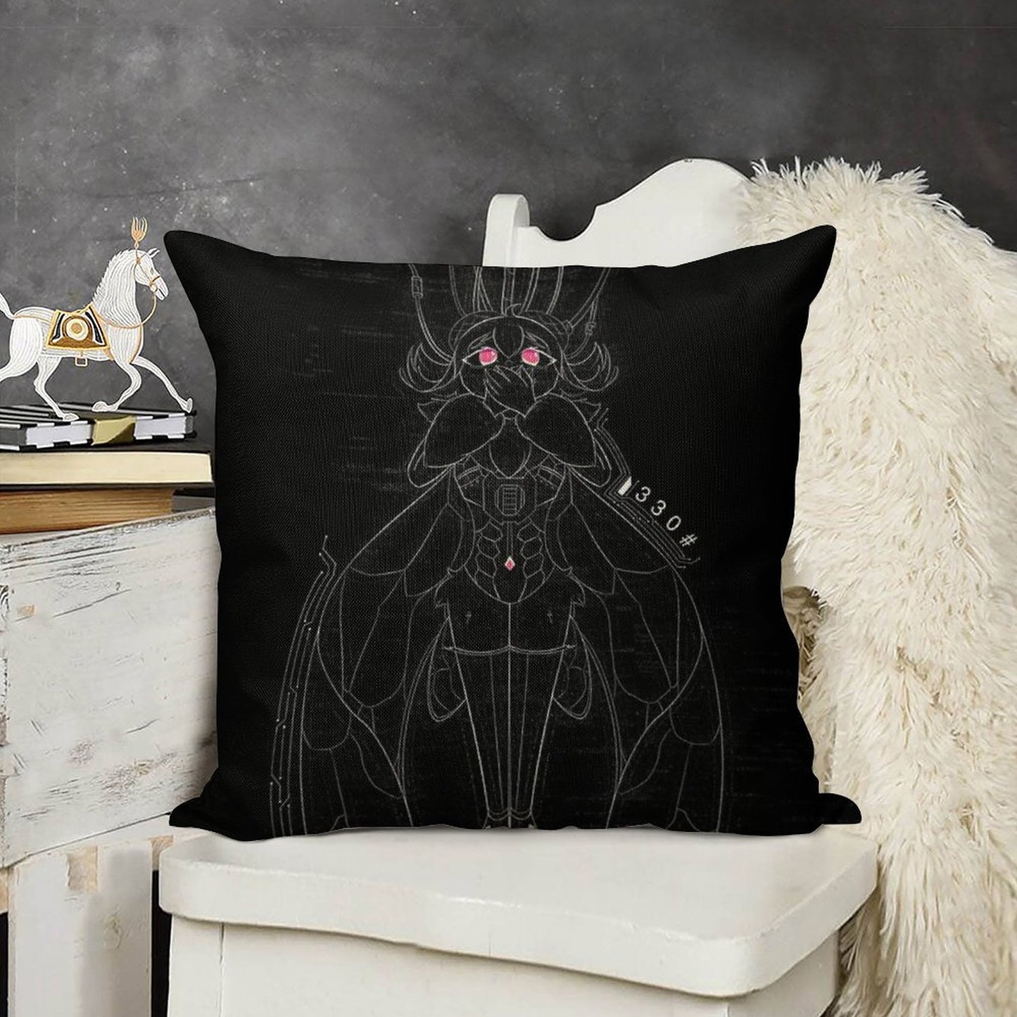 An Unspoken Code (Dark) Linen Throw Pillow Cover