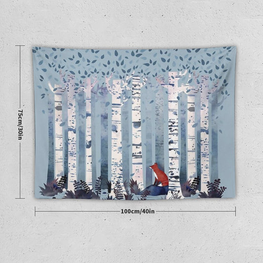 The Birches (in Blue) Tapestry