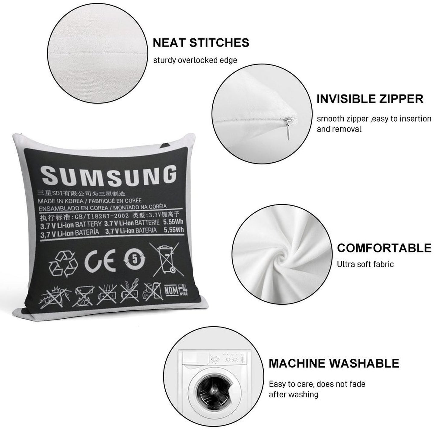 Forbidden Pillow Soft Reinforced Edging Throw Pillow