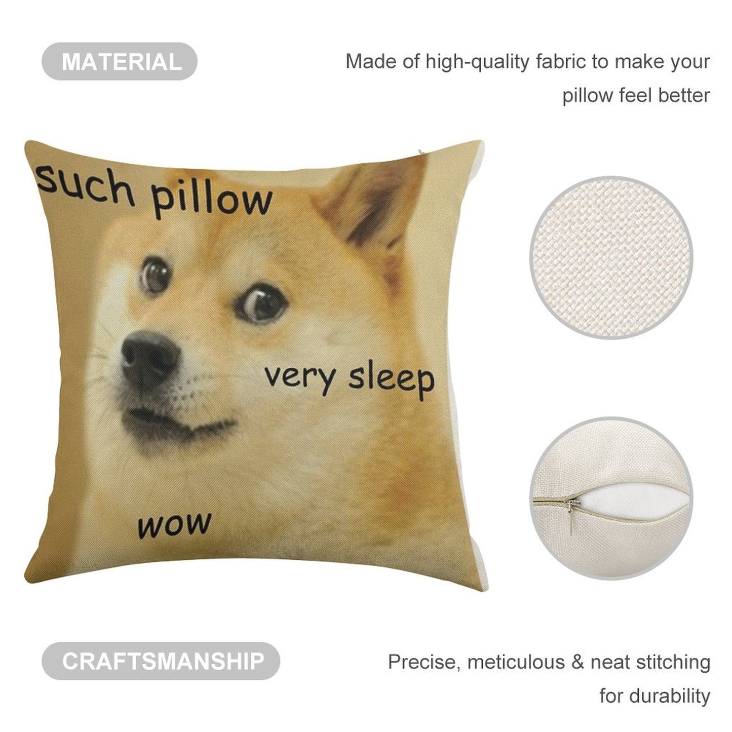 Such Pillow Very Sleep Linen Throw Pillow Cover