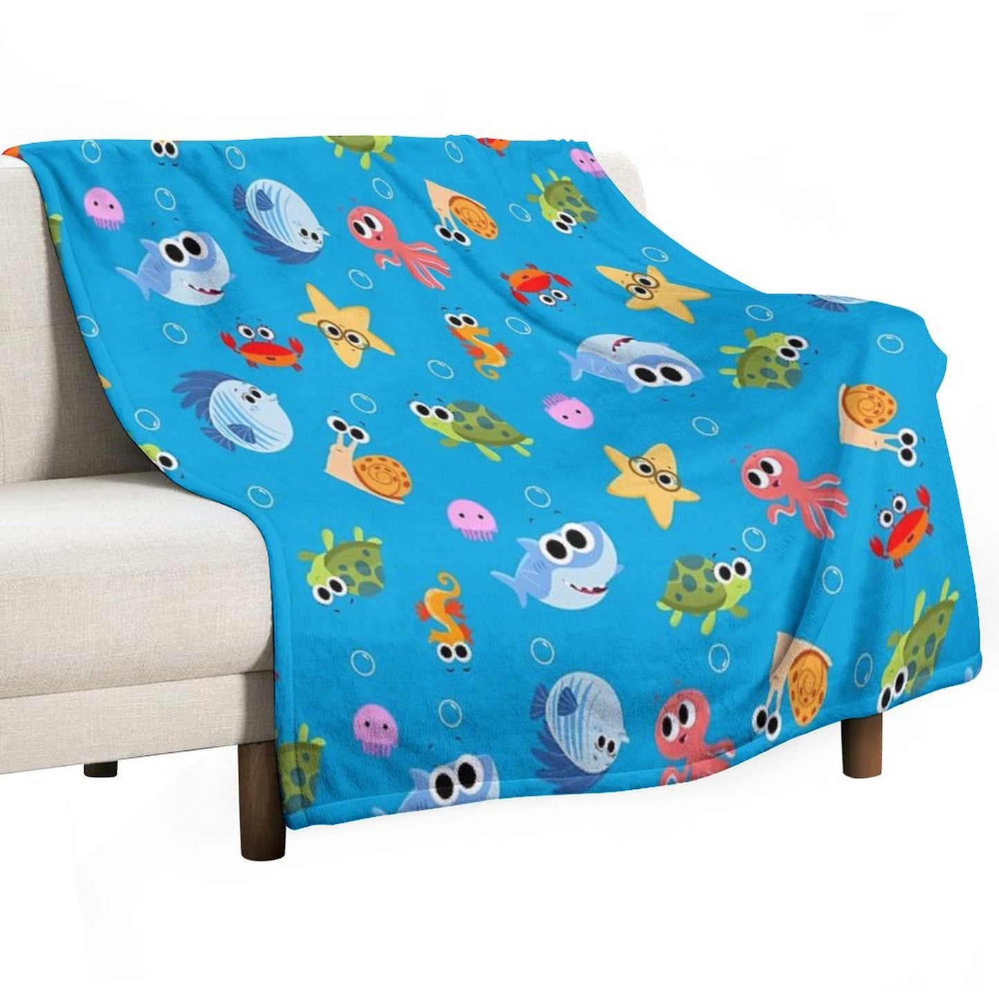 Finny The Shark Pattern 01 Throw Blanket