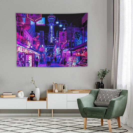Osaka City Anime Scenes Tapestry