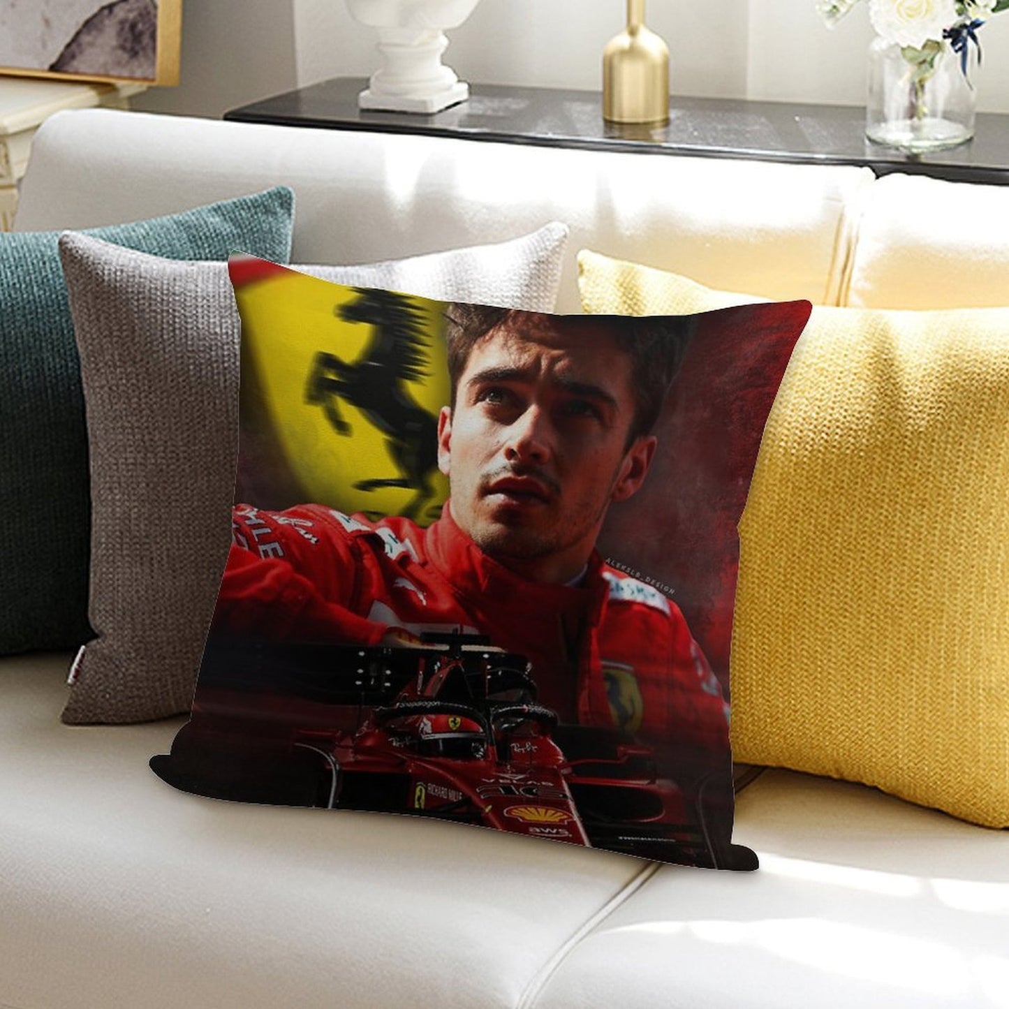 Charles Leclerc F1 2022 Soft Gift Ready Throw Pillow