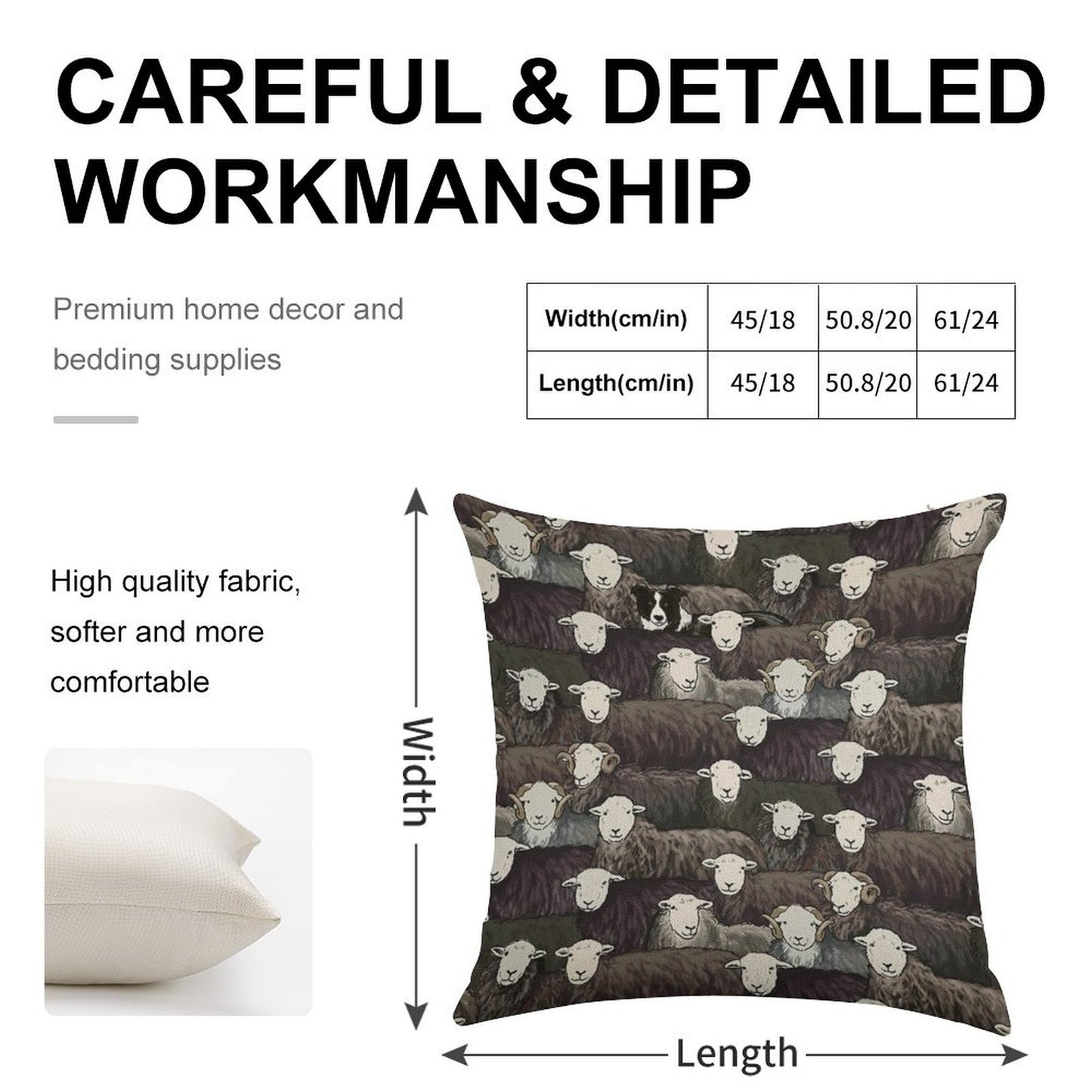 Herdwicks Linen Throw Pillow Cover