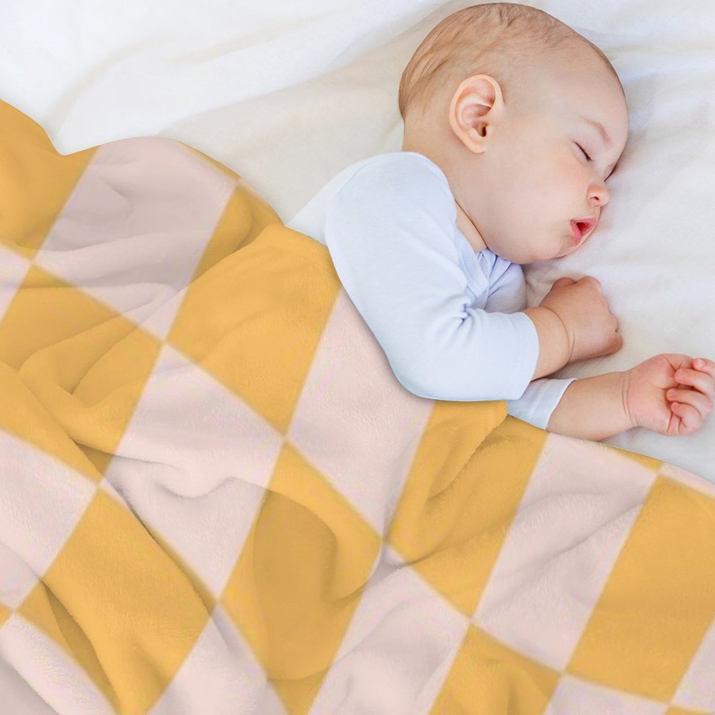 Check I - Yellow Twist Throw Blanket