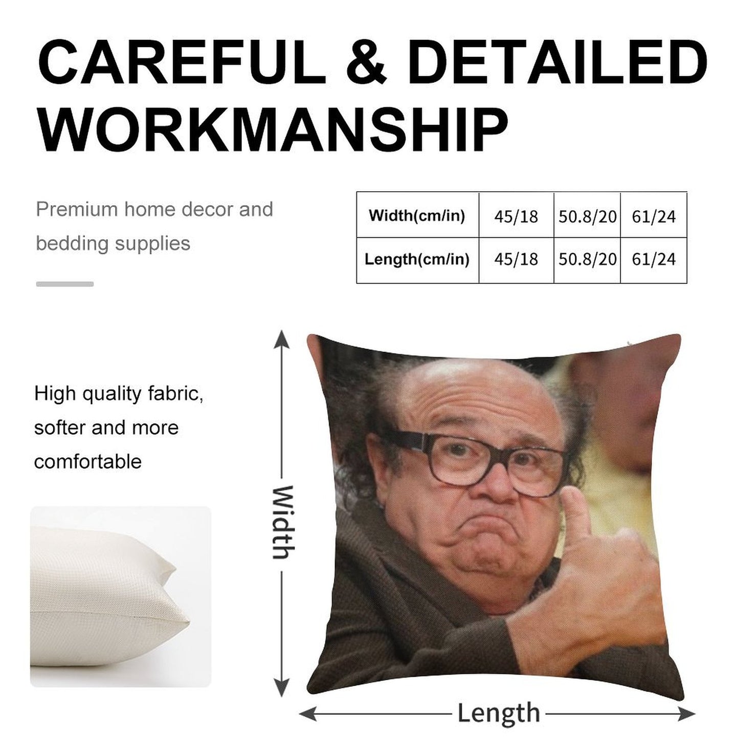 Danny Devito Approves Linen Throw Pillow Cover