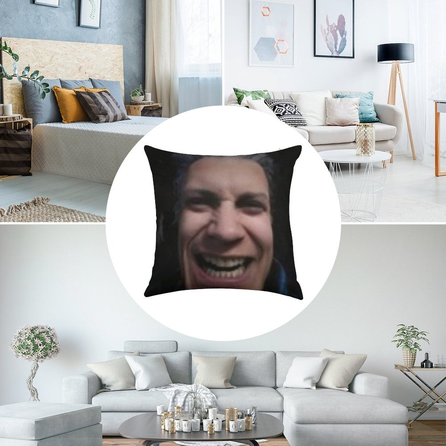 Cursed Vergil Linen Throw Pillow Cover