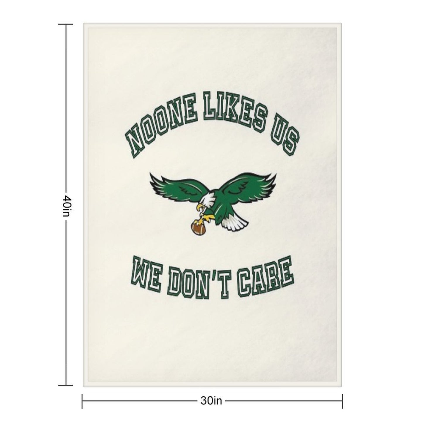 Philadelphia Eagles Noone Likes Us We Don't Care Throw Blanket