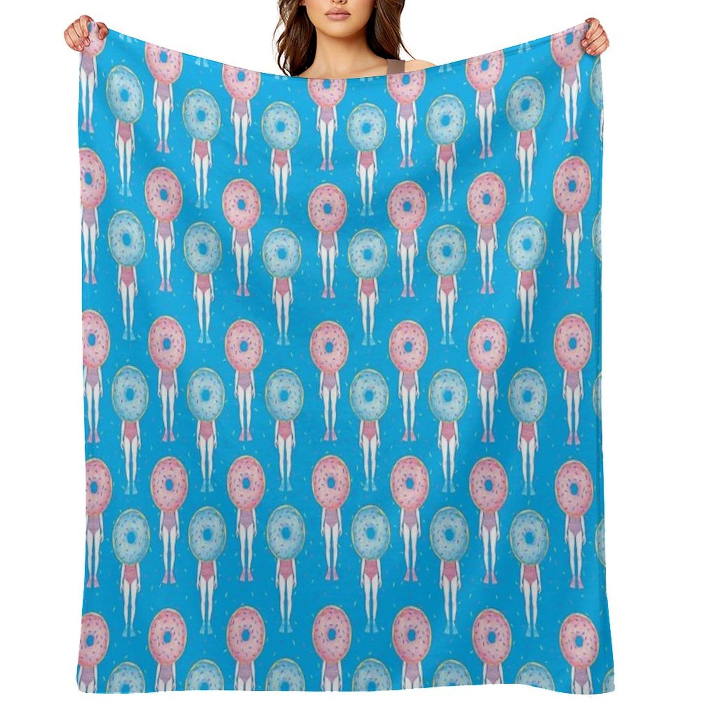 The Summer Treats Pool Party Doughnut Throw Blanket