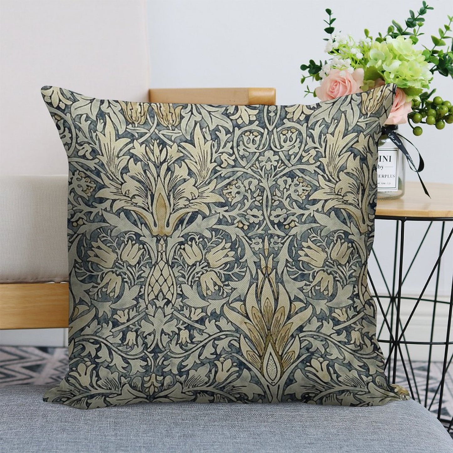 William Morris Snakeshead Pattern Linen Throw Pillow Cover