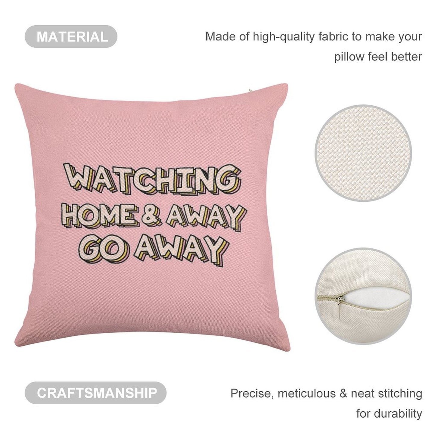 Watching Home & Away Go Away Linen Throw Pillow Cover