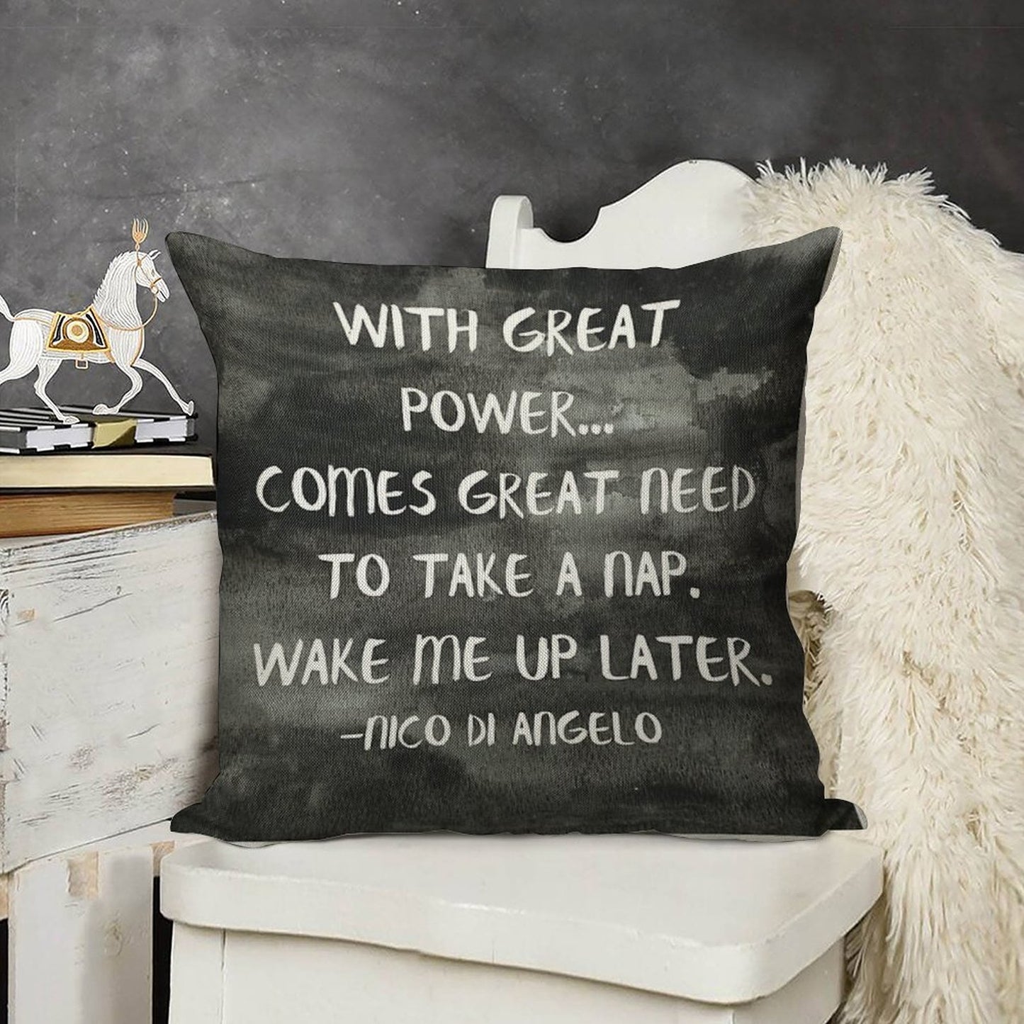 Naps Linen Throw Pillow Cover