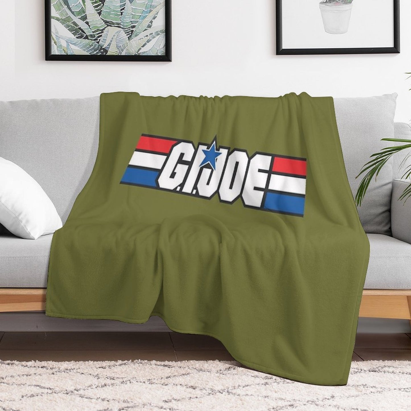 Gi Joe Logo Artwork Throw Blanket
