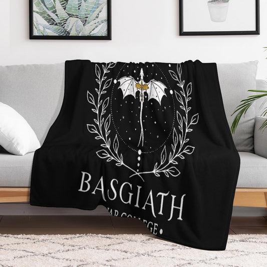 Fourth Wing Basgiath Two Sided Romantasy Dragons Yarros T-Shirt Throw Blanket