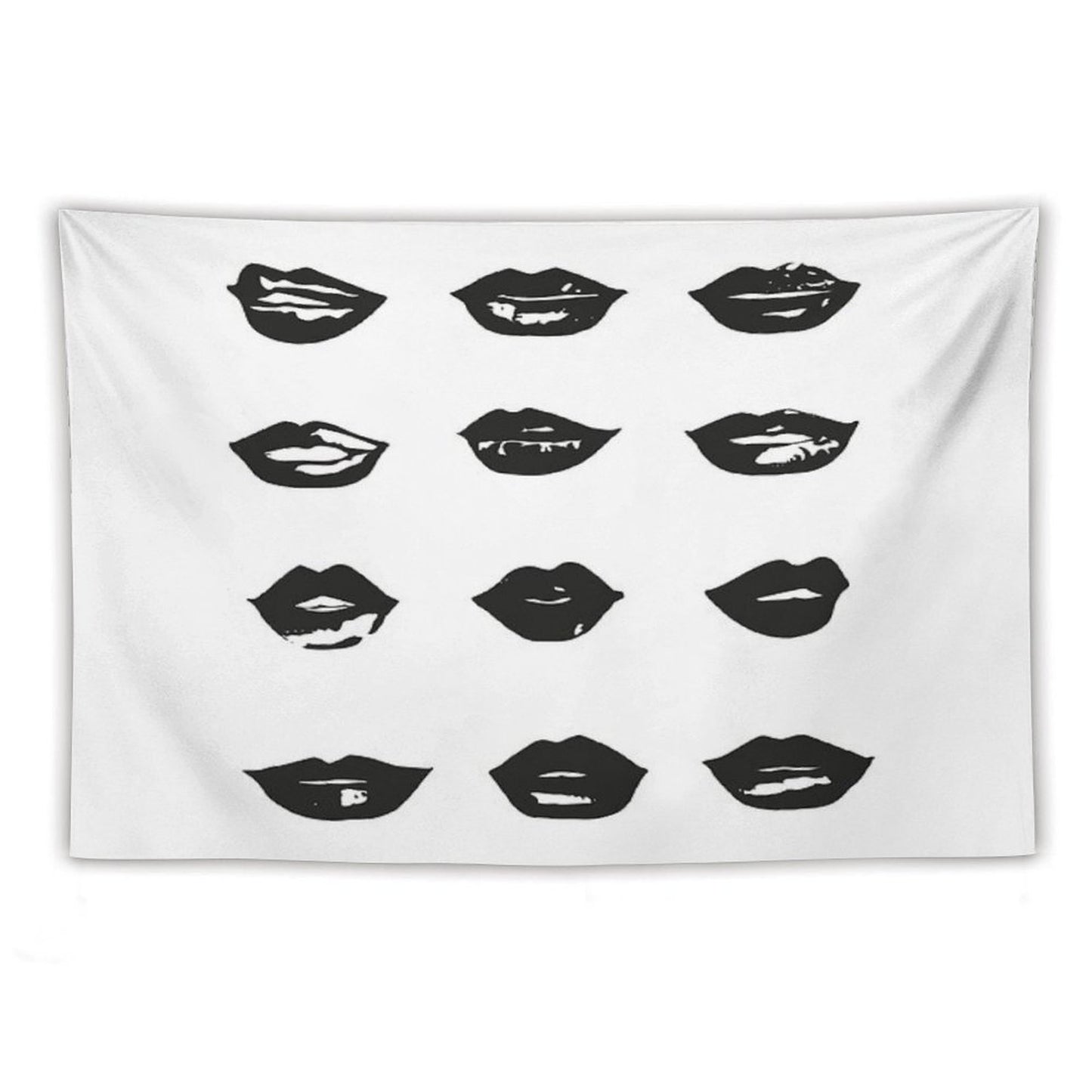 Kiss Kiss in Black And White Tapestry