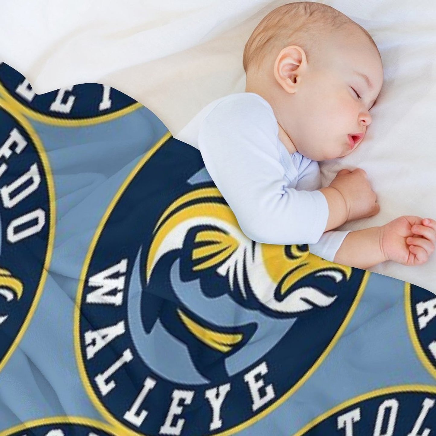 TOLEDO WALLEYE Hockey Logo1 Throw Blanket