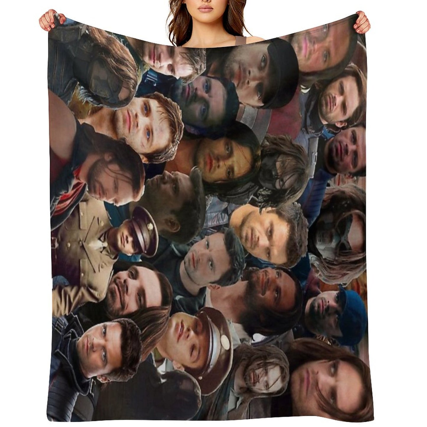 Winter Soldier Photo Collage Throw Blanket